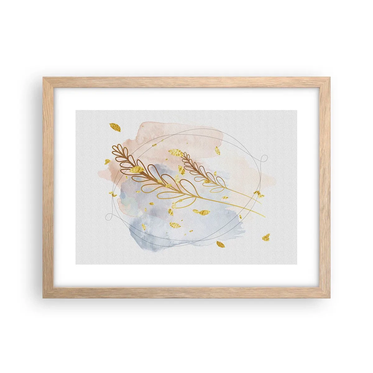 Poster în ramă de stejar deschis - Suflul de aur - 40x30 cm