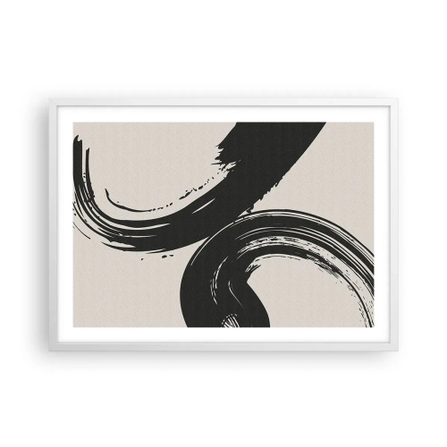 Poster în ramă albă - Tare și circular - 70x50 cm