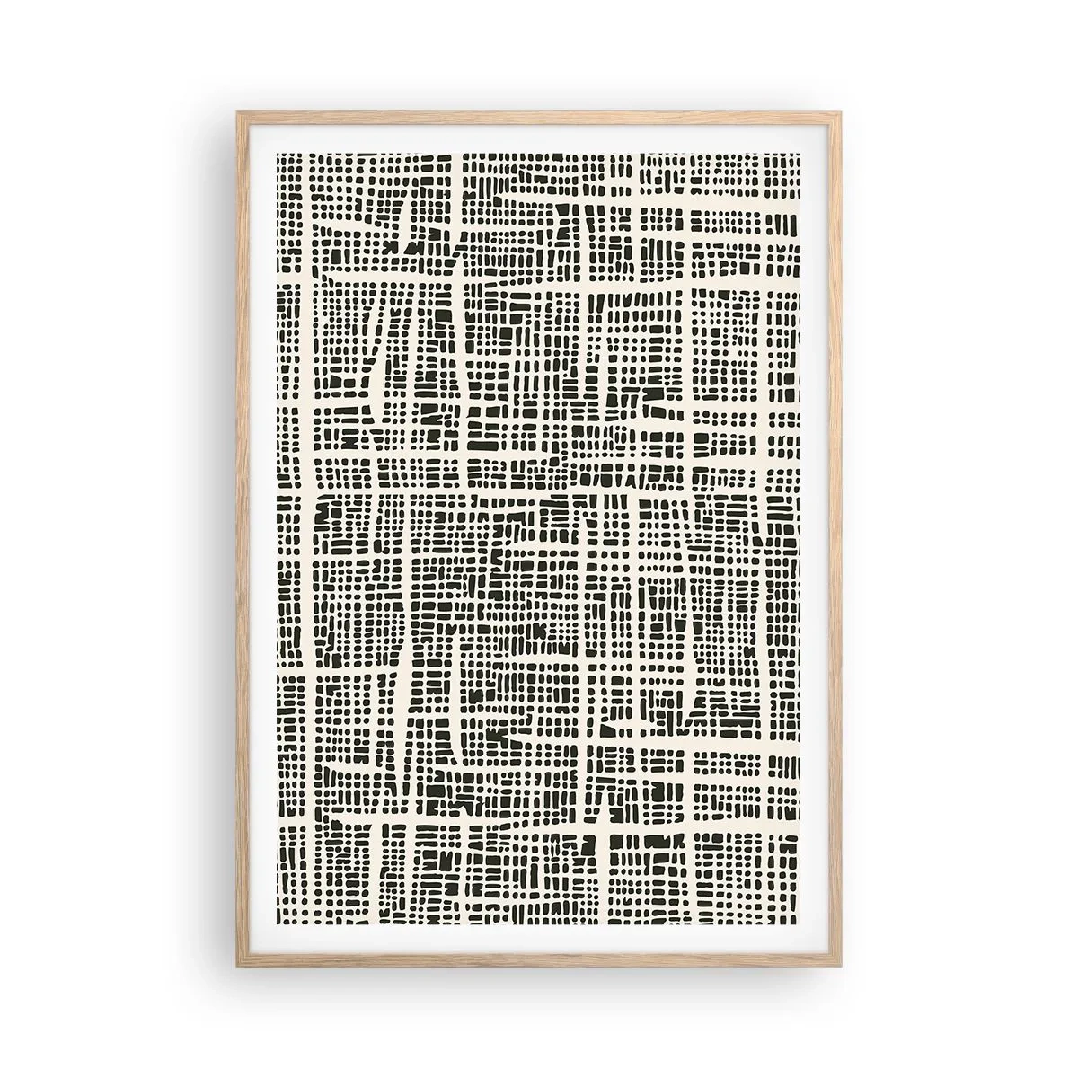 Poster în ramă de stejar deschis - O compoziție țesută - 70x100 cm