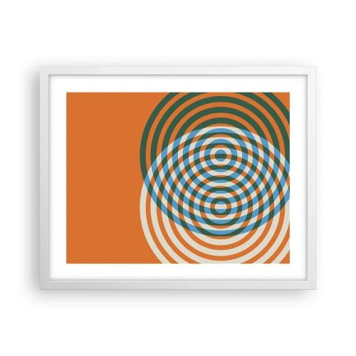 Poster în ramă albă - Variație circulară abstractă - 50x40 cm