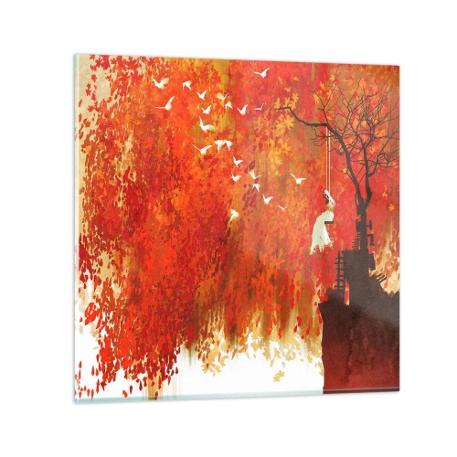 Tablou pe sticlă - Va zbura cu ei? - 40x40 cm