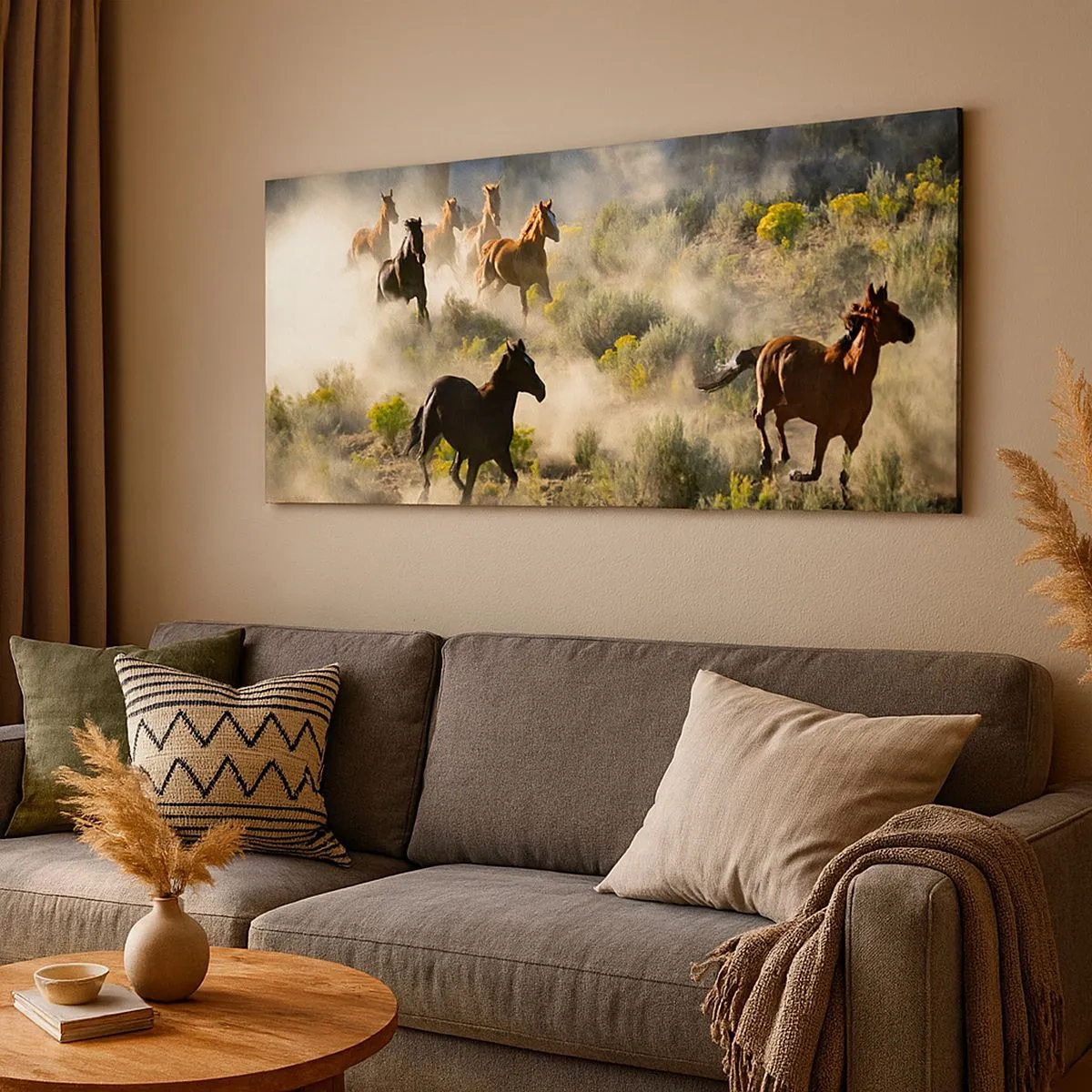 Tablou pe pânză - Rivalitatea - libertate sau putere masculină? - 100x40 cm