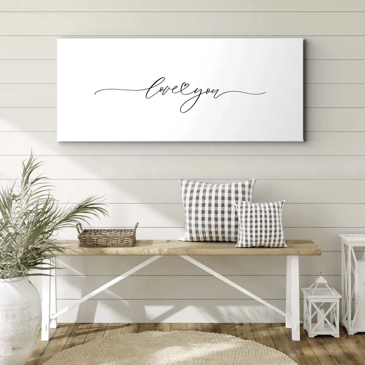 Tablou pe pânză - Negru pe alb - 140x50 cm