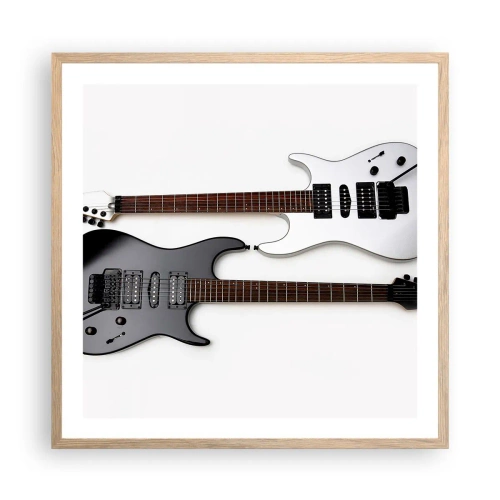 Poster în ramă de stejar deschis - Armonie de forme - 60x60 cm