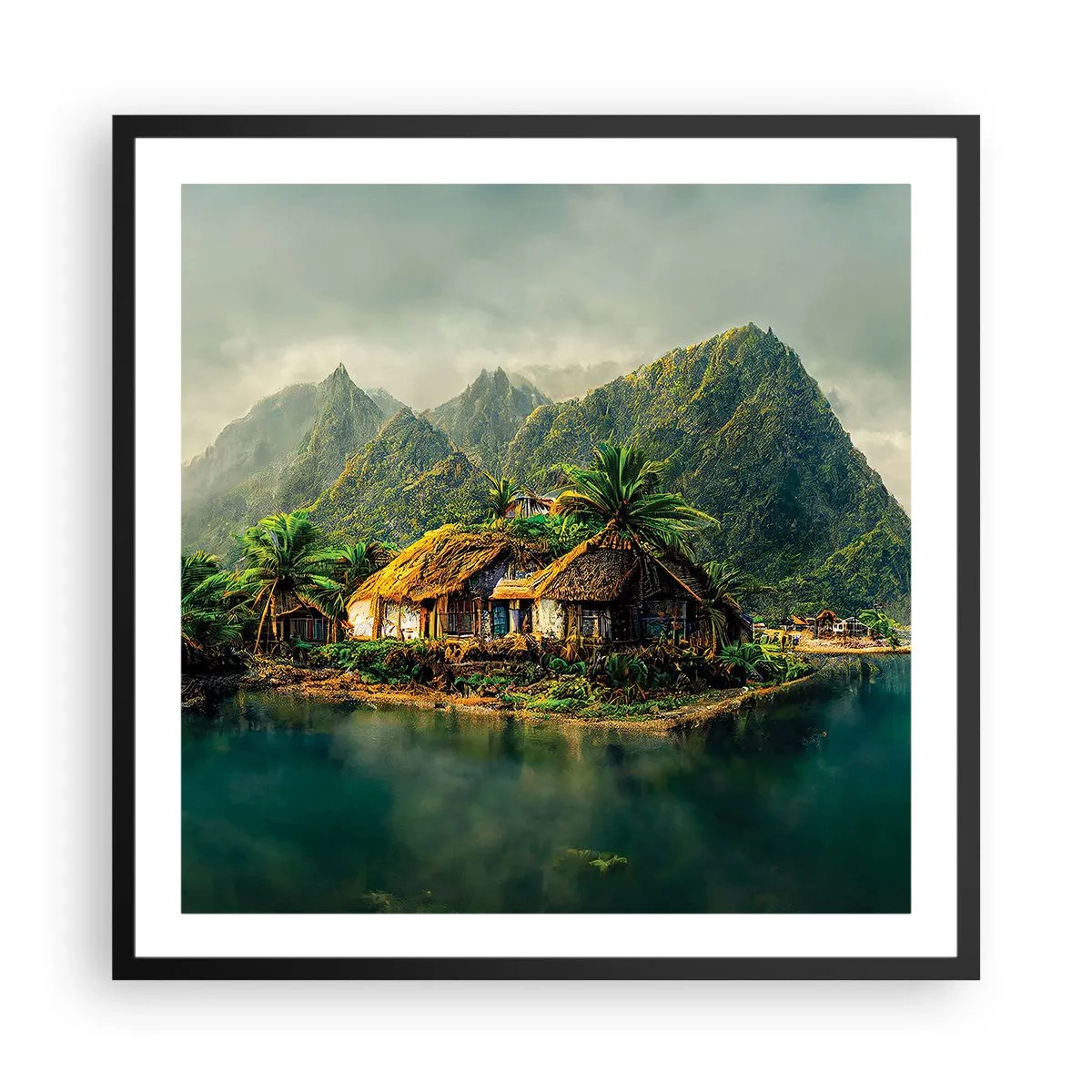 Poster în ramă neagră - Paradisul tropical - 60x60 cm