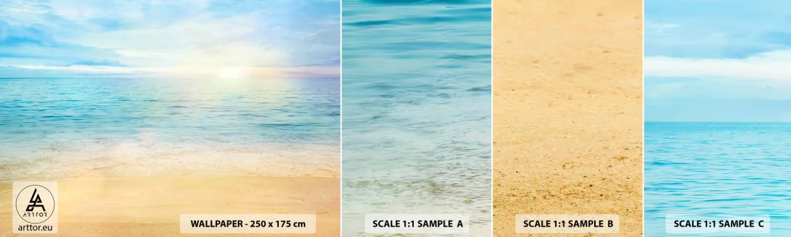 Mostră de Tapet Standard Eco - Marele albastru - Mare, Vedere, plajă - 100x30 cm