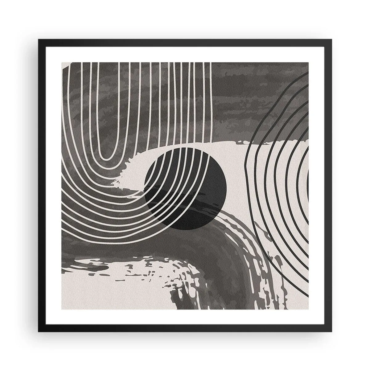 Poster în ramă neagră - Ovalul câștigă - 60x60 cm