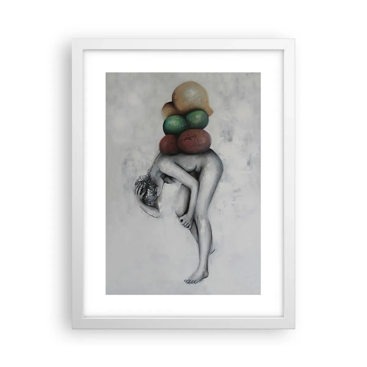 Poster în ramă albă - Povara vieții - 30x40 cm