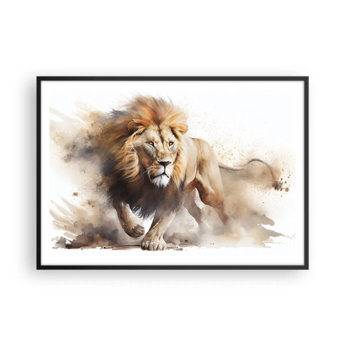 Poster în ramă neagră - Regele se mișcă - 100x70 cm