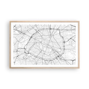 Poster în ramă de stejar deschis - Floarea Parisului - 91x61 cm