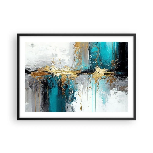 Poster în ramă neagră - Totul curge - 70x50 cm