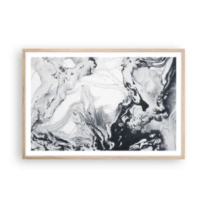 Poster în ramă de stejar deschis - Interiorul Pământului - 91x61 cm