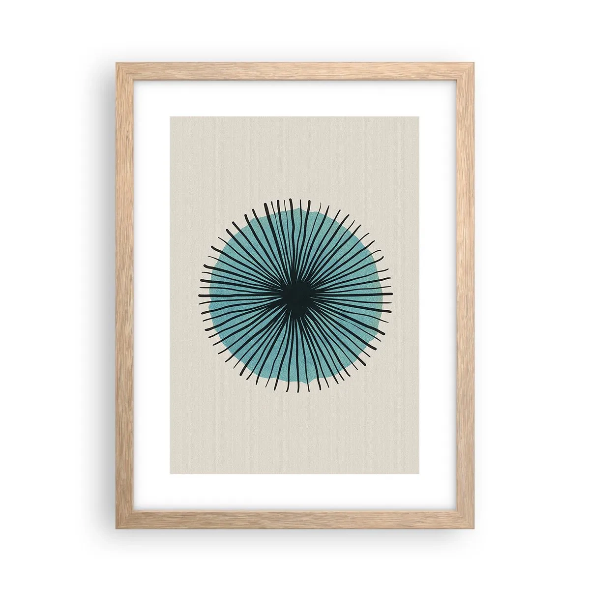 Poster în ramă de stejar deschis - Radiant pe albastru - 30x40 cm