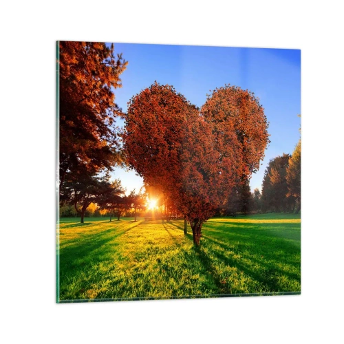 Tablou pe sticlă - Și cum să nu iubești toamna? - 60x60 cm