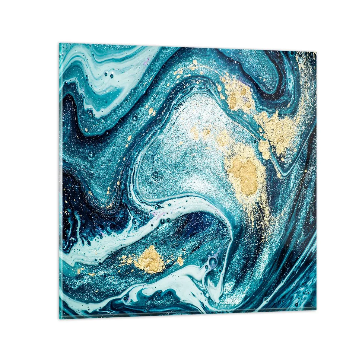 Tablou pe sticlă - Vârtej albastru - 60x60 cm