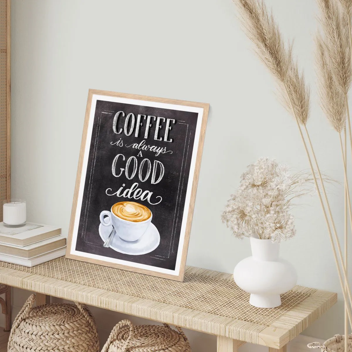 Poster în ramă de stejar deschis - Of course! - 50x70 cm