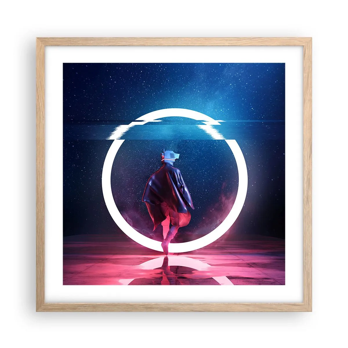 Poster în ramă de stejar deschis - Între lumi - 50x50 cm