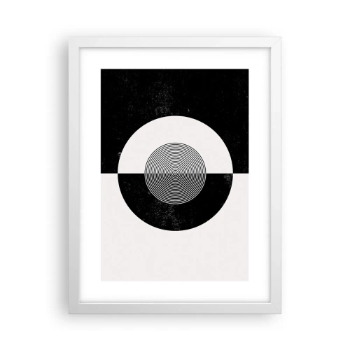 Poster în ramă albă - Armonie în alb și negru - 30x40 cm
