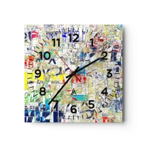 Ceas de perete - Ceas pe sticlă - Pur și simplu plăcut pentru ochi - 30x30 cm
