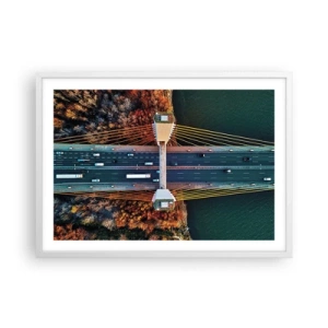 Poster în ramă albă - Din pădure spre apă - 70x50 cm