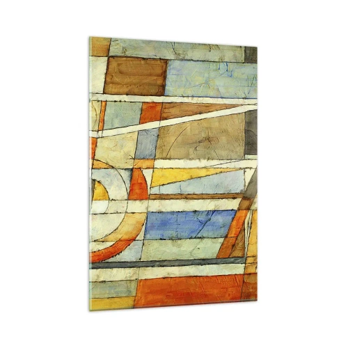 Tablou pe sticlă - Cubismul în construcție - 80x120 cm
