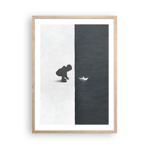 Poster în ramă de stejar deschis - Marea expediție - 50x70 cm