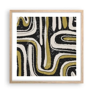 Poster în ramă de stejar deschis - Compoziție: pasaje și alei - 50x50 cm