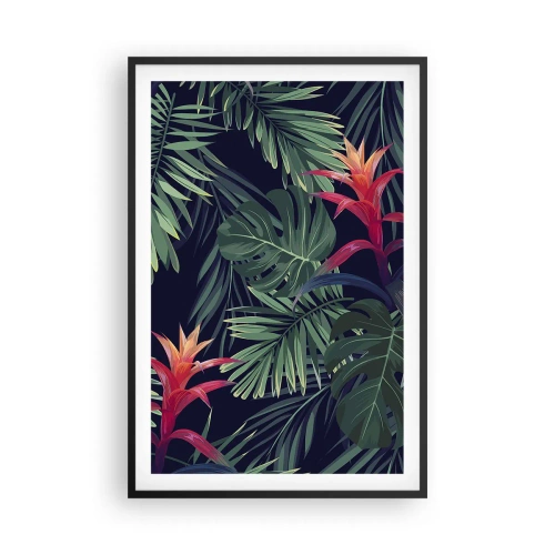 Poster în ramă neagră - Flacăra verde - 61x91 cm