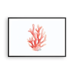 Poster în ramă neagră - Culoare de coral - 91x61 cm