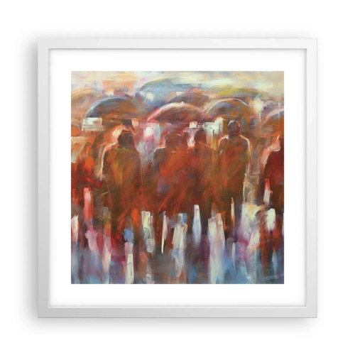 Poster în ramă albă - Egali în ploaie și ceață - 40x40 cm