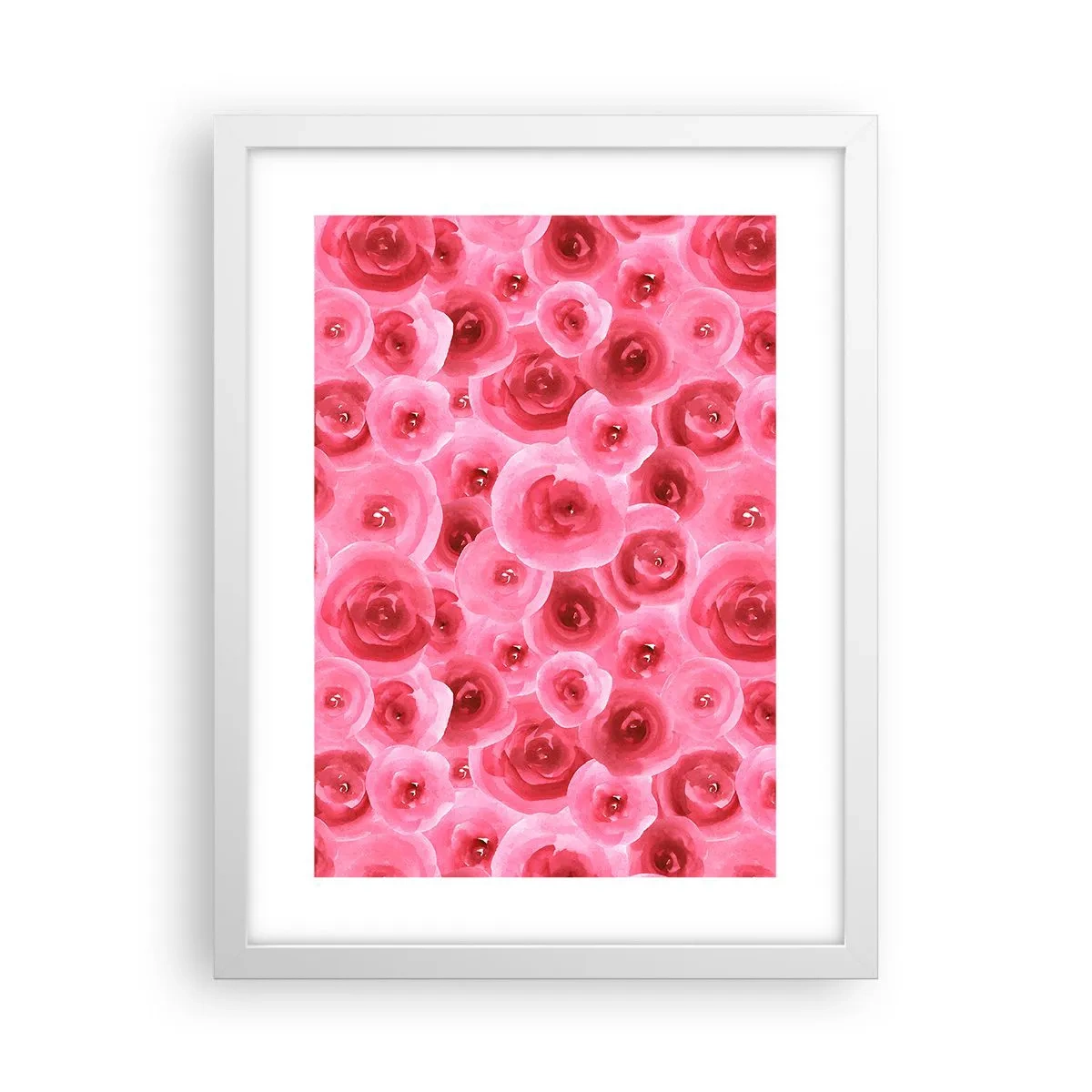 Poster în ramă albă - Trandafiri de sus în jos - 30x40 cm