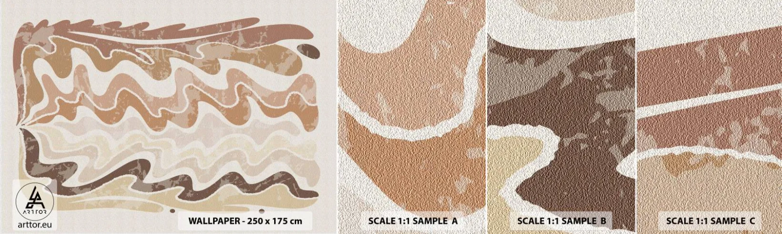 Mostră de Tapet Standard Eco - Energie bună - emoții bune - În vârstă, Boho, Bucată - 100x30 cm