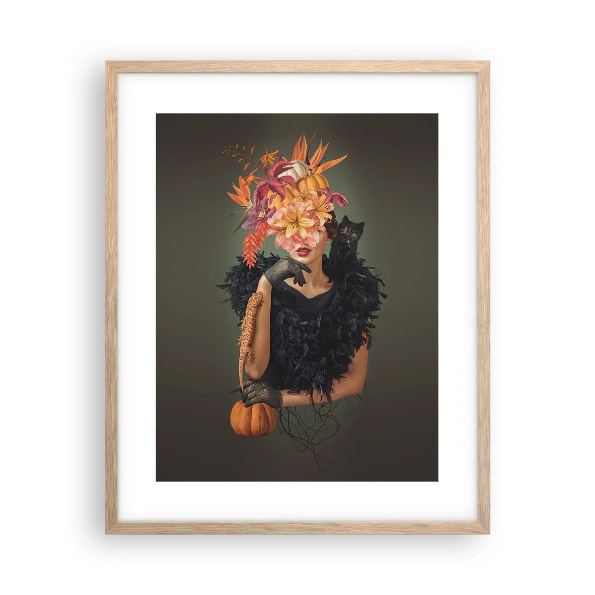 Poster în ramă de stejar deschis - Magia vrăjitoarei - 40x50 cm