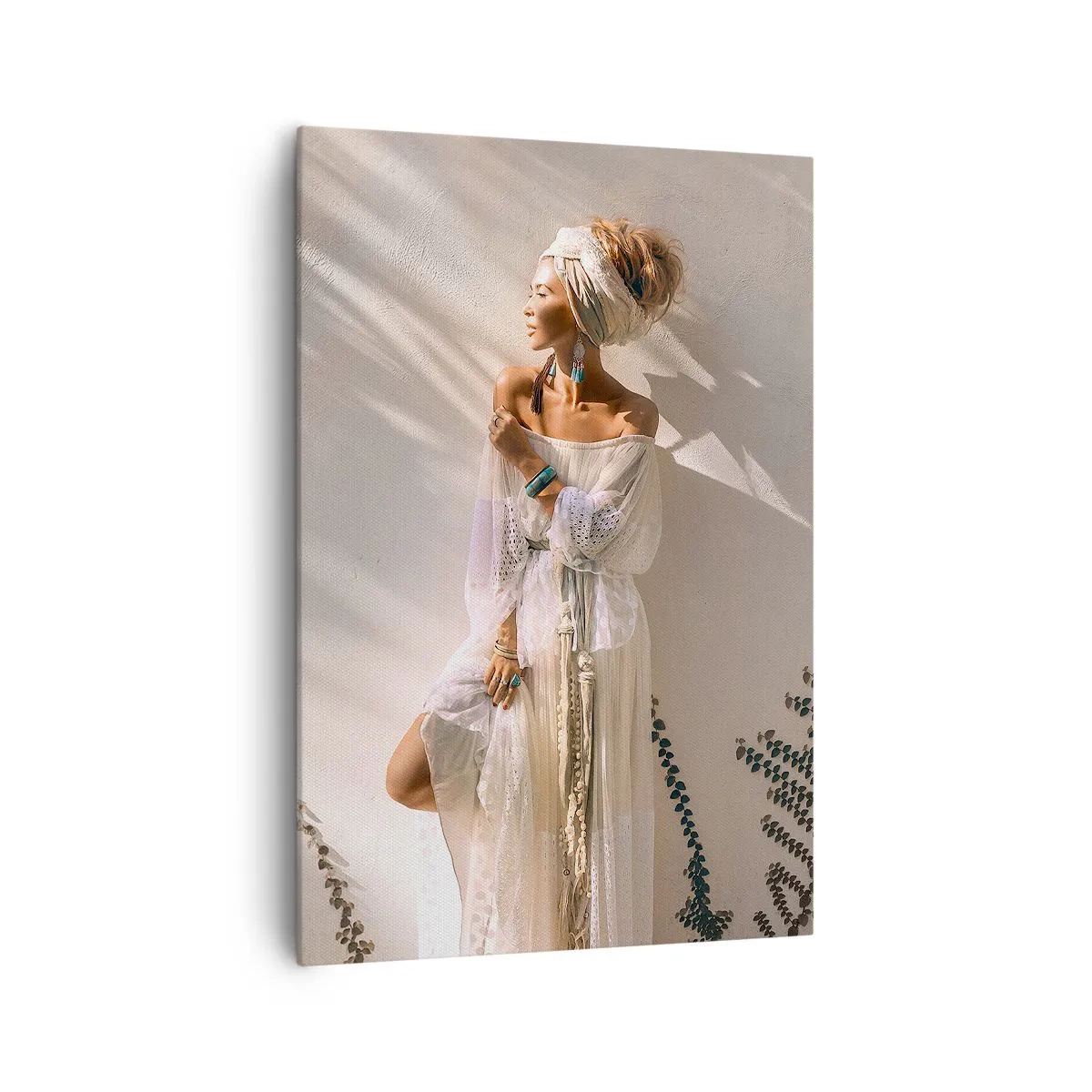 Tablou pe pânză - Soarele și fata - 70x100 cm