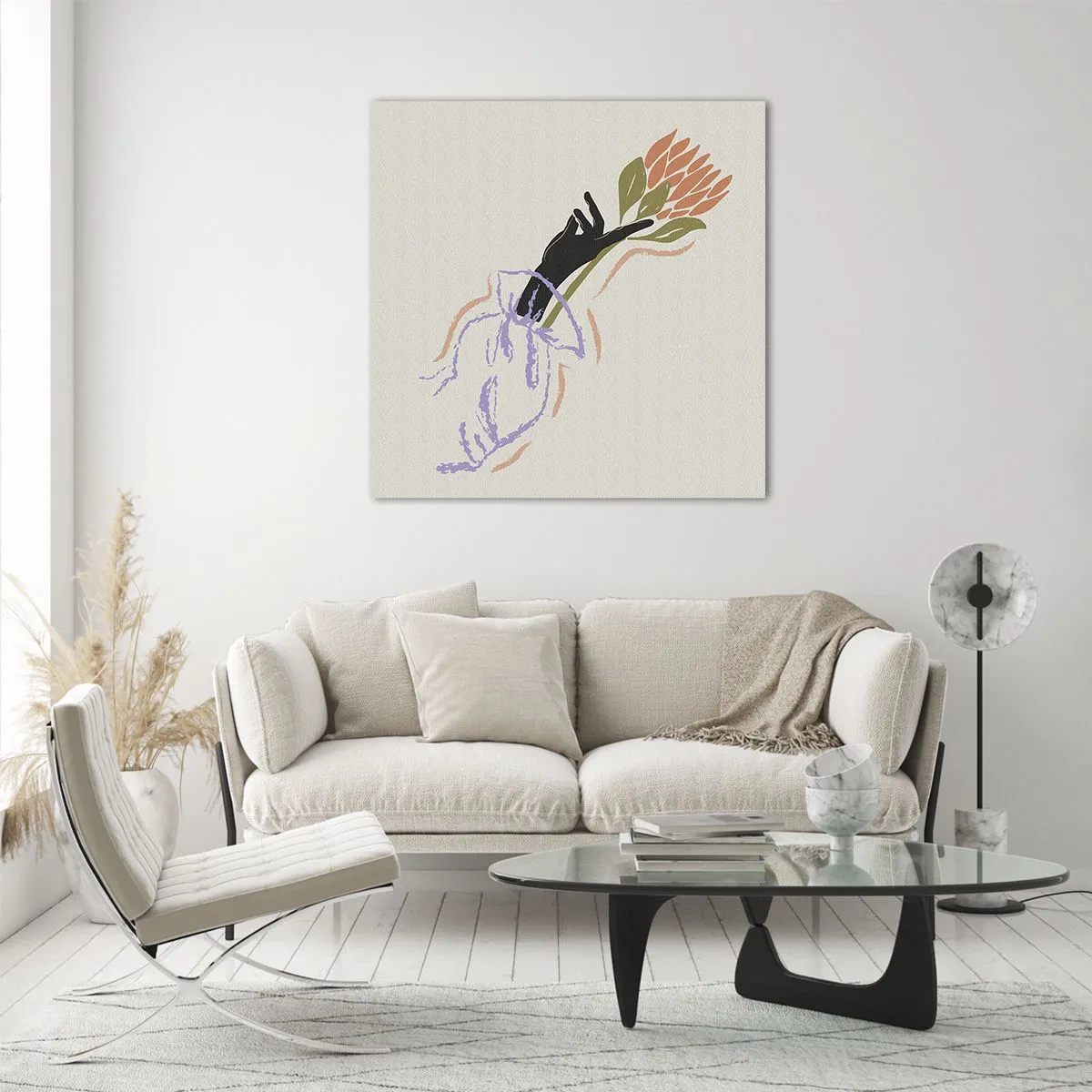 Tablou pe sticlă - Atingere surorială - 40x40 cm