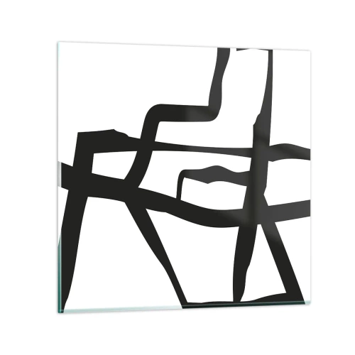 Tablou pe sticlă - Construcție în alb și negru - 40x40 cm