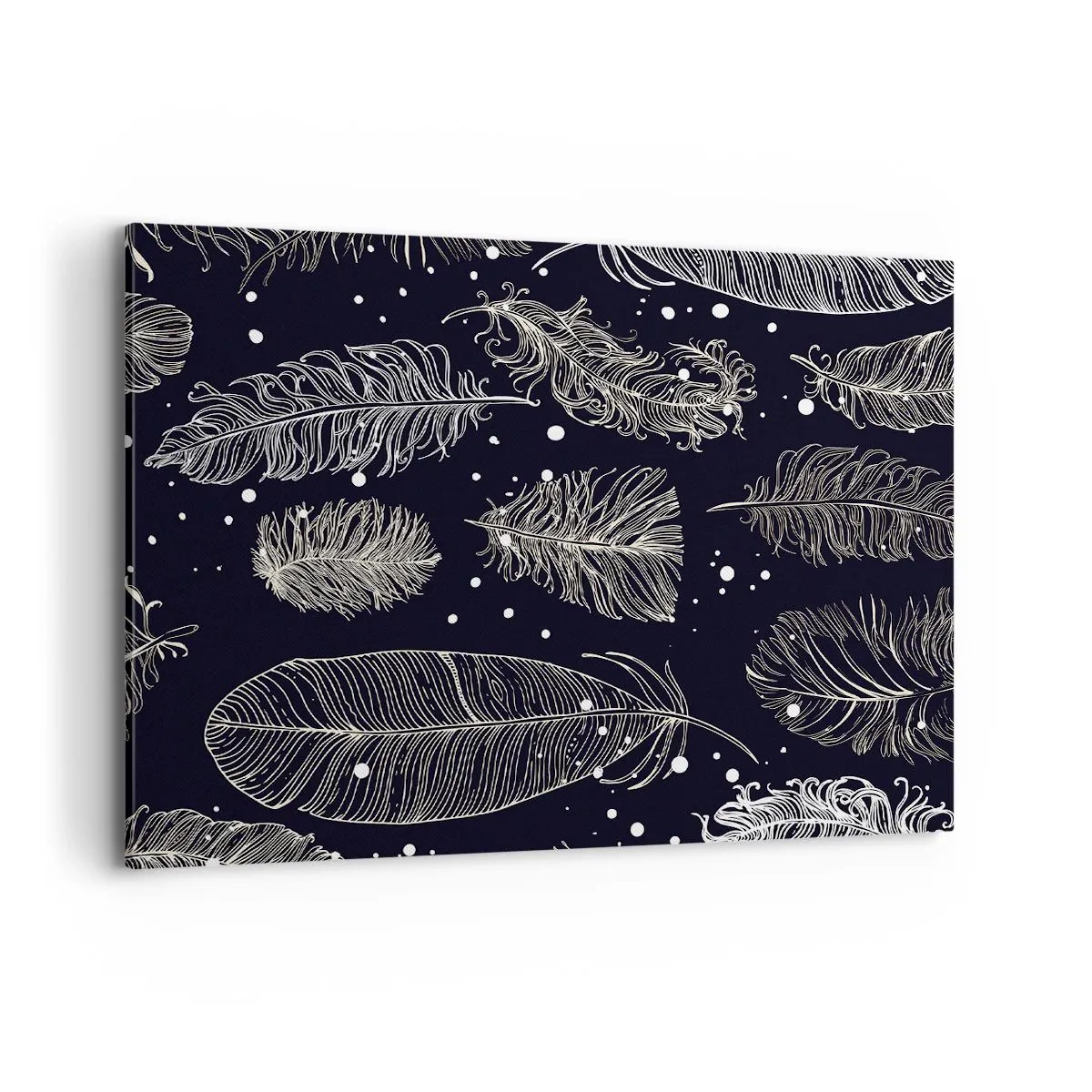 Tablou pe pânză - Dantelă cu pene - 100x70 cm