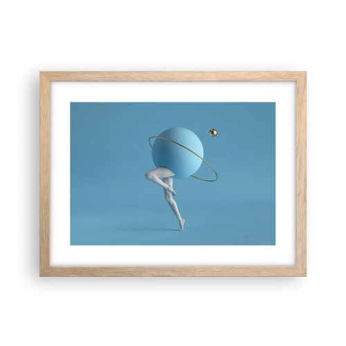 Poster în ramă de stejar deschis - Și planetele o iau razna - 40x30 cm