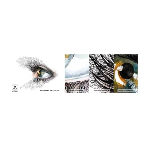 Mostră de Tapet Standard Eco - Privește direct în suflet - Abstracția, Grafică, Ochi - 100x30 cm