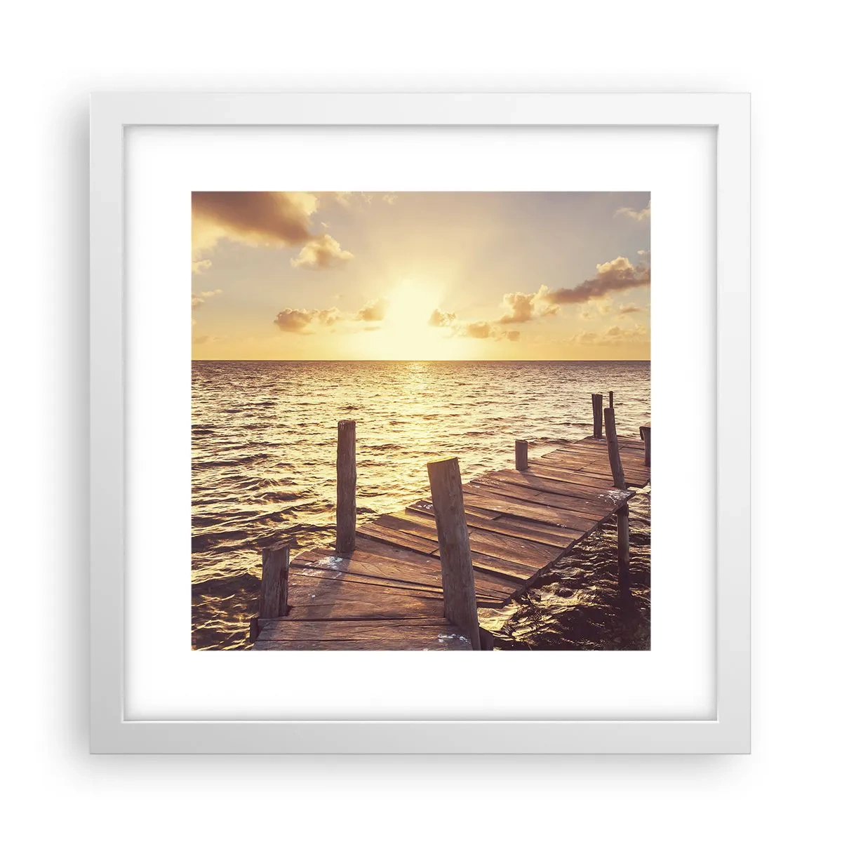 Poster în ramă albă - Tărâmul de aur al blândeții - 30x30 cm