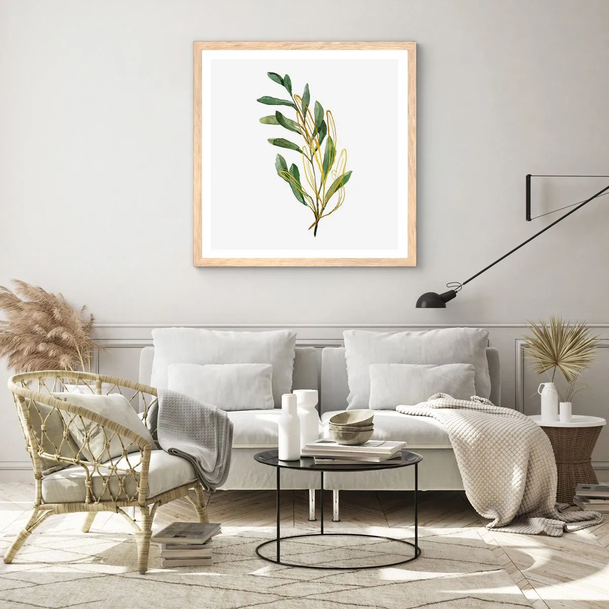 Poster în ramă de stejar deschis - Toate cele bune - 60x60 cm