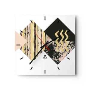 Ceas de perete - Ceas pe sticlă - Aparent simplu - 40x40 cm
