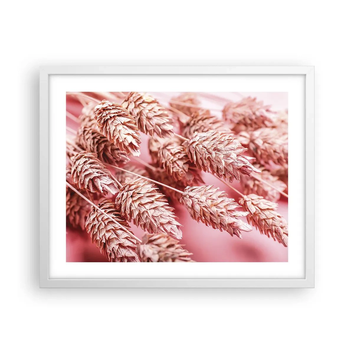 Poster în ramă albă - Cascadă florală în roz - 50x40 cm