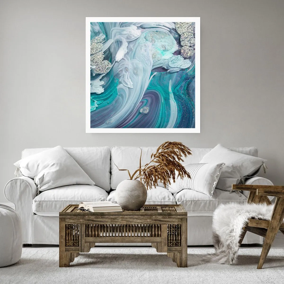 Poster - Râuri de albastru - 40x40 cm