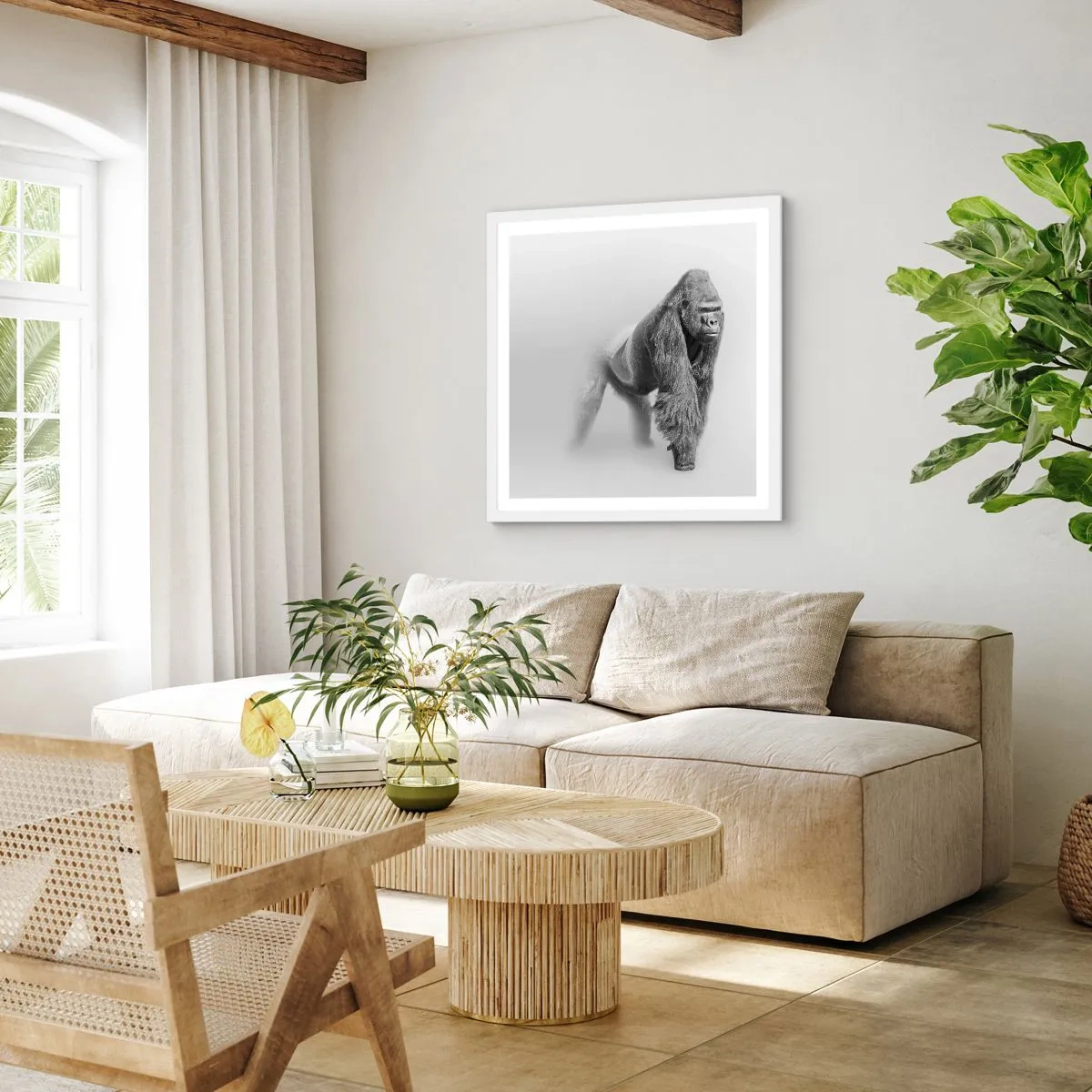 Poster în ramă albă - Încrezător în puterea lui - 50x50 cm