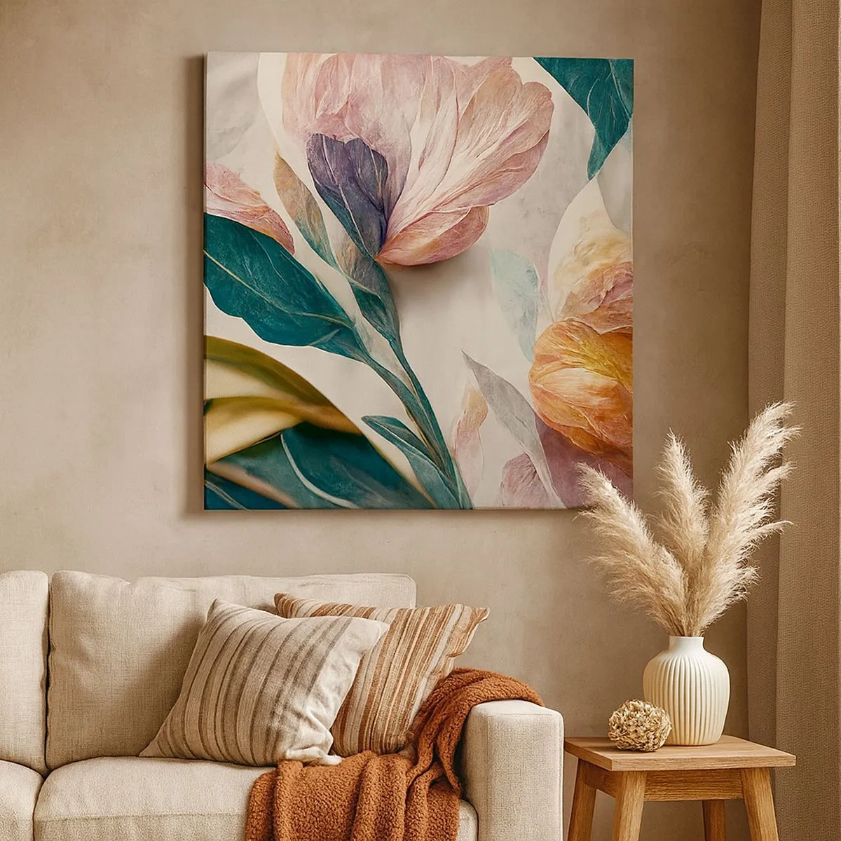 Tablou pe pânză - Flori din insulele sudice - 30x30 cm