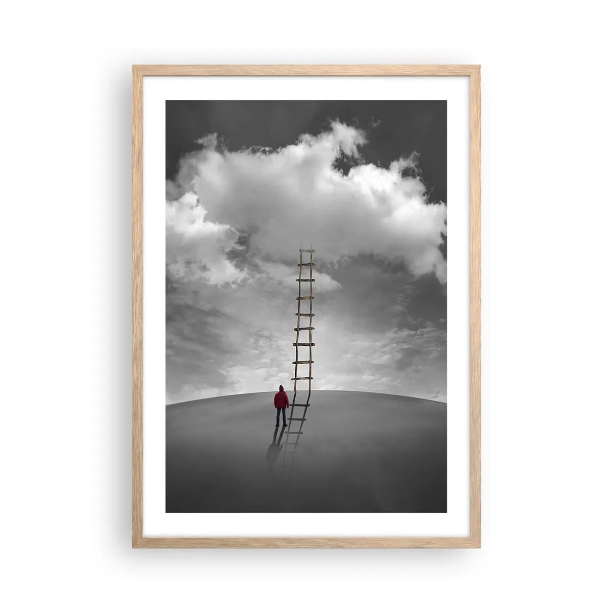 Poster în ramă de stejar deschis - Orice este posibil - 50x70 cm