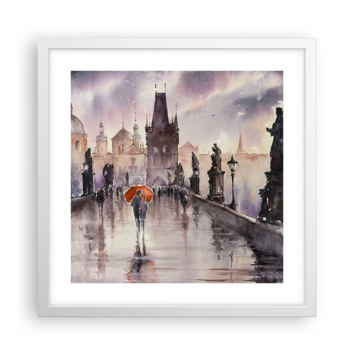 Poster în ramă albă - Oamenii nu se schimbă - 40x40 cm