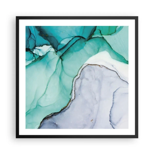 Poster în ramă neagră - Studiu în turcoaz - 60x60 cm