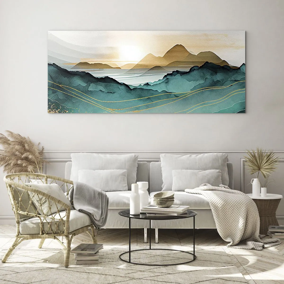 Tablou pe sticlă - La limita abstracției - peisaj - 100x40 cm